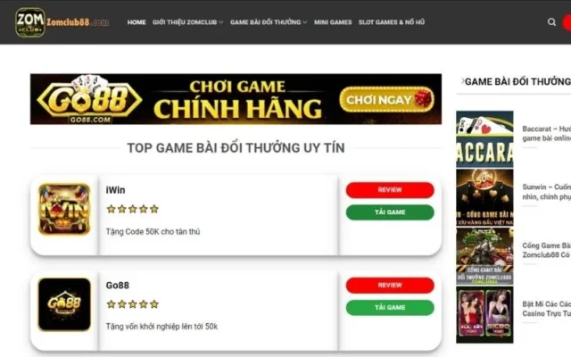 Sảnh game Zomclub đa dạng. kho trò chơi tại cổng game zomclub chính thức khổng lồ
