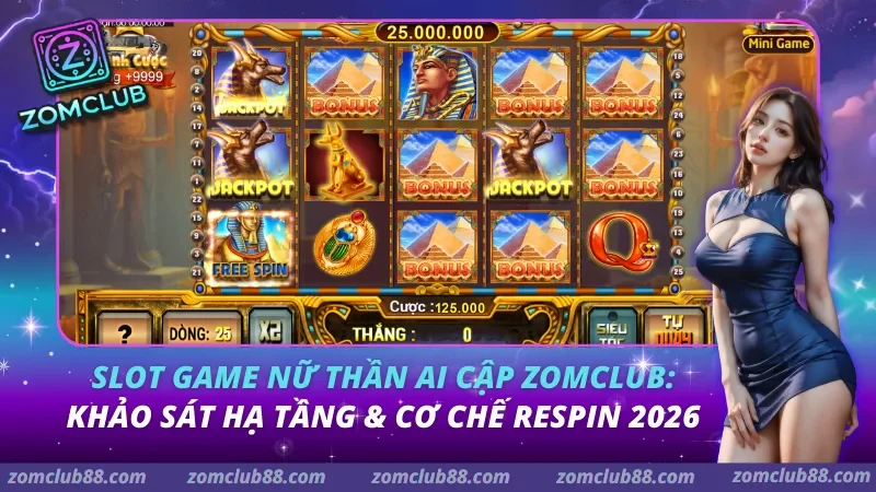 Slot game Nữ thần Ai Cập Zomclub: Khảo sát hạ tầng & Cơ chế Respin 2026