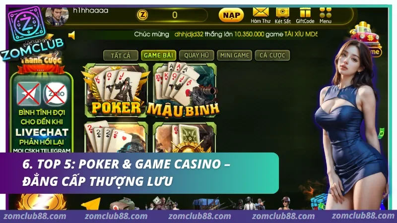 Top 5: Poker & Game Casino – Đẳng cấp thượng lưu