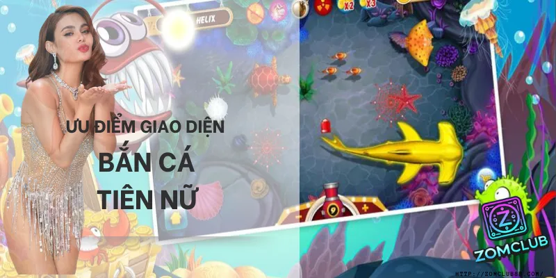 giao diện tối ưu của sảnh tiên nữ bắn cá trên mobile